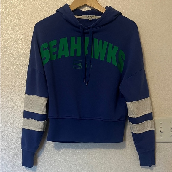 Junk Food Blue and Green Seahawks Sideline Striped Hoodie - Picture 3 of 4
